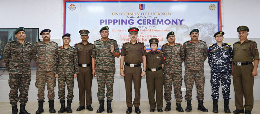 Pipping ceremony of Prof Alok Kumar Rai, Vice Chancellor as Colonel Commandant