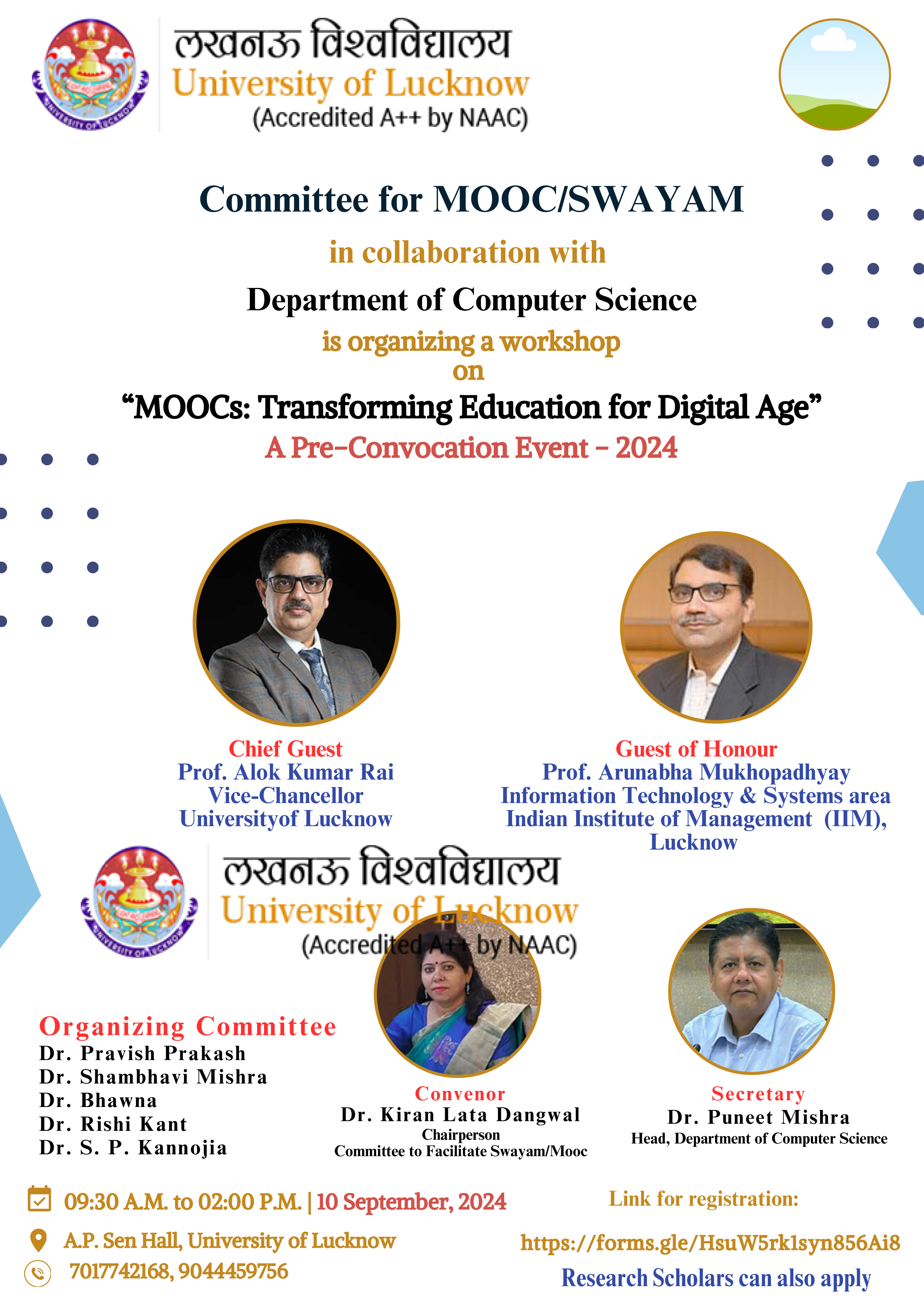 Regarding workshop on MOOCs: Transforming Education for Digital Age