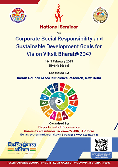 Corporate Social Responsibility and Sustainable Development Goals for Vision Viksit Bharat 2047 on 14-15 February, 2025