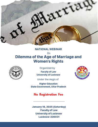 National Webinar on Dilemma of the Age of Marriage and Women