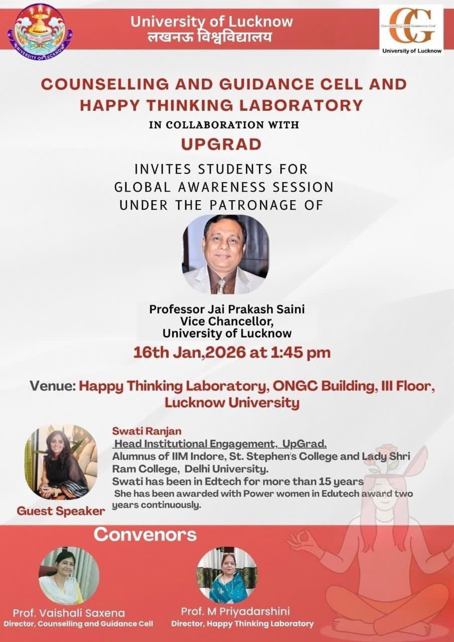 Counselling and Guidance cell and happy thinking laboratory in collaboration with UPGRAD