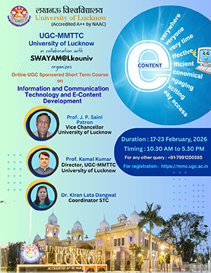 Online UGC Sponsored Short Term Course on Information and Communication Technology and E-Content Development
