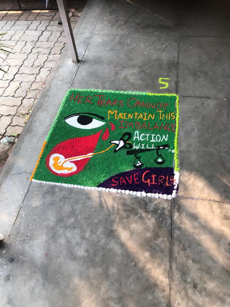 Painting Rangoli and other compititions at Tilak Hall