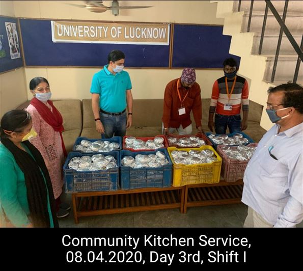 Community Kitchen at Nivedita Hostel and distribution of food packets through district administration During pandemic of Corona Covid 19