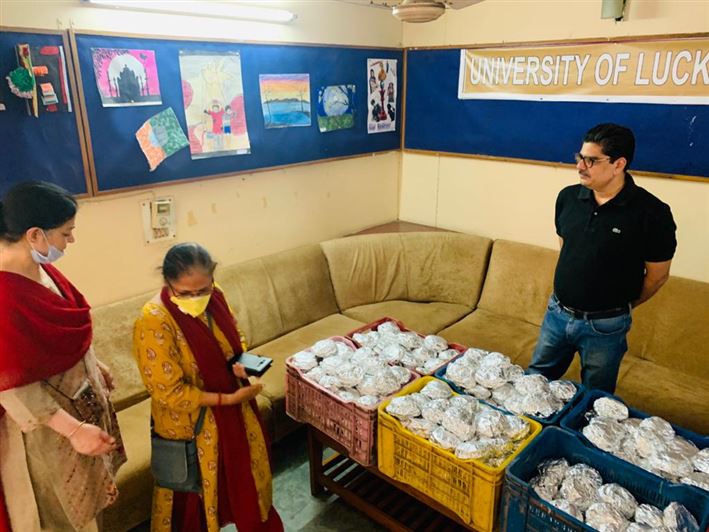 Community Kitchen at Nivedita Hostel and distribution of food packets through district administration During pandemic of Corona Covid 19