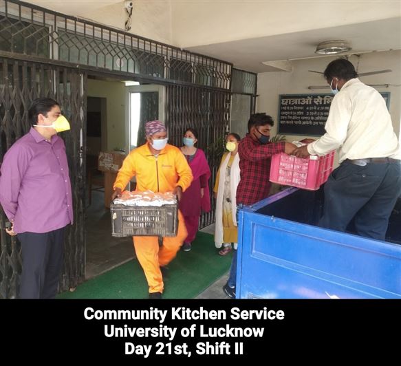 Manage Photo Layout for Community Kitchen at Nivedita Hostel and distribution of food packets through district administration During pandemic of Corona Covid 19 Gallery