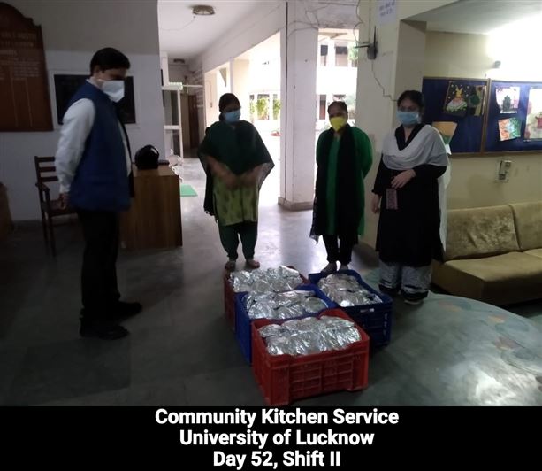 Manage Photo Layout for Community Kitchen at Nivedita Hostel and distribution of food packets through district administration During pandemic of Corona Covid 19 Gallery