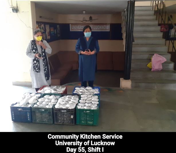 Manage Photo Layout for Community Kitchen at Nivedita Hostel and distribution of food packets through district administration During pandemic of Corona Covid 19 Gallery