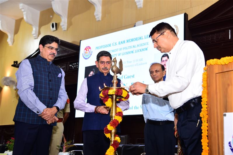 Glimpses of &quot;Prof. V.S. Ram Memorial Lecture&quot;. Organized by the Department of Political Science, University of Lucknow on 20th May, 2023. The Chief guest was His Excellency Mr. R.N. Ravi, Hon&apos;ble Governor, Tamil Nadu. Prof. Alok Kumar Rai, Hon&apos;ble Vice Ch